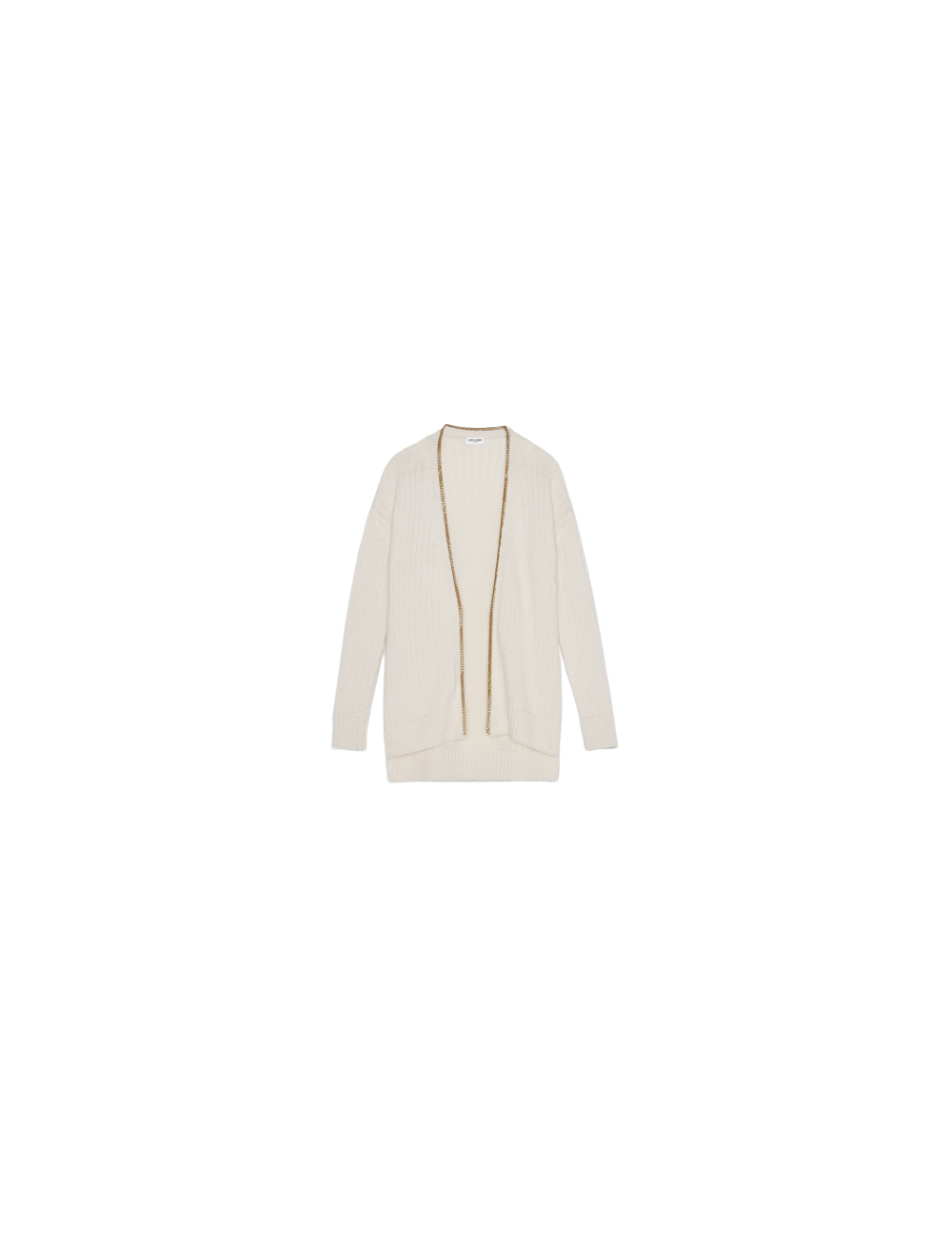Cardigan long orné de chaîne Saint Laurent - BIG BOSS MEGEVE Cardigan long orné de chaîne Saint Laurent - BIG BOSS MEGEVE