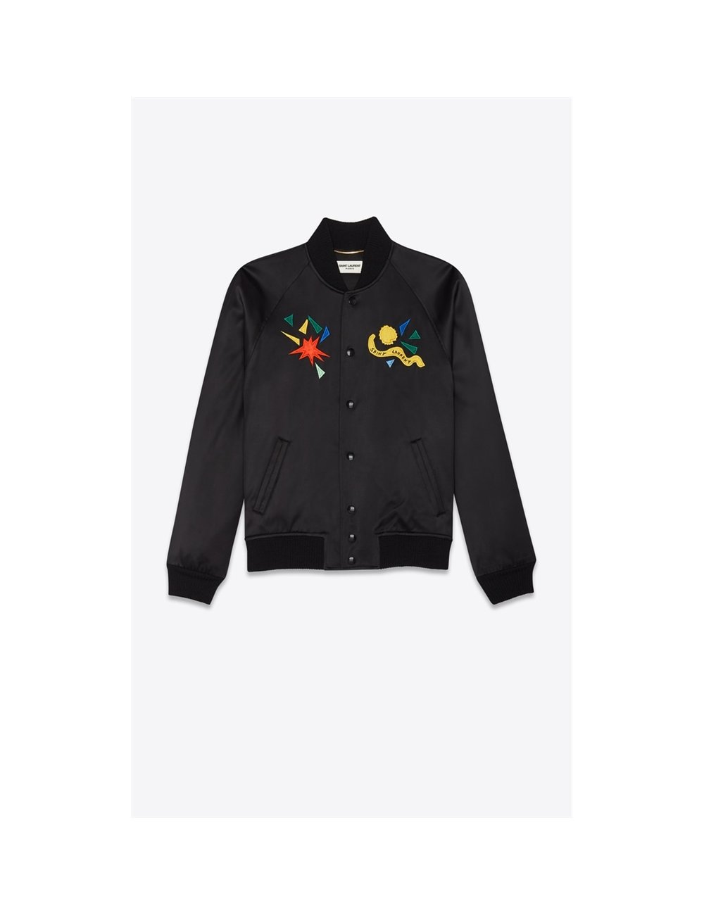 Satin Teddy Embroidery Love 19 Ysl Yves St Laurent Jacket Bla Satin Teddy Embroidery Love 19 Ysl Yves St Laurent Jacket Bla
